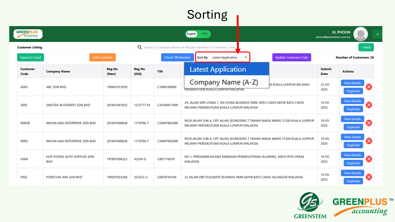 E-Profile Register 63